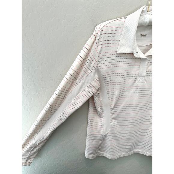 NIKE GOLF | White Striped Dri-FIT Long Sleeve Pullover | Size Medium - Picture 3 of 7